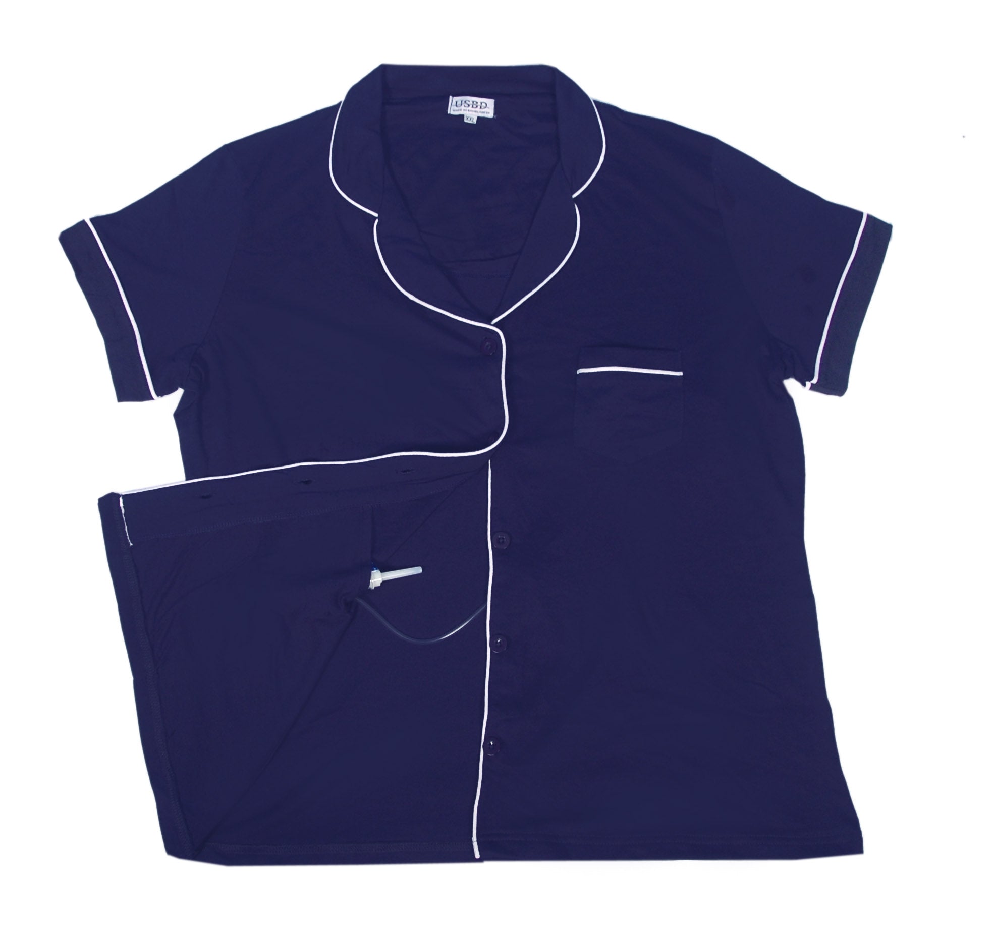 Post Mastectomy Surgery Recovery Shirt Lapel Collar Camisole With Drain Pockets